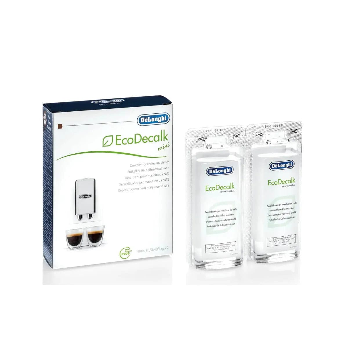 De'Longhi EcoDecalk Mini Descaling Solution Set 2x100mL DLSC200 (2x3.4 oz)